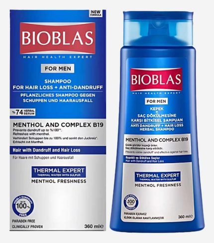 BIOBLAS Menthol & Complex B19 Shampoo for Men – 360 ml